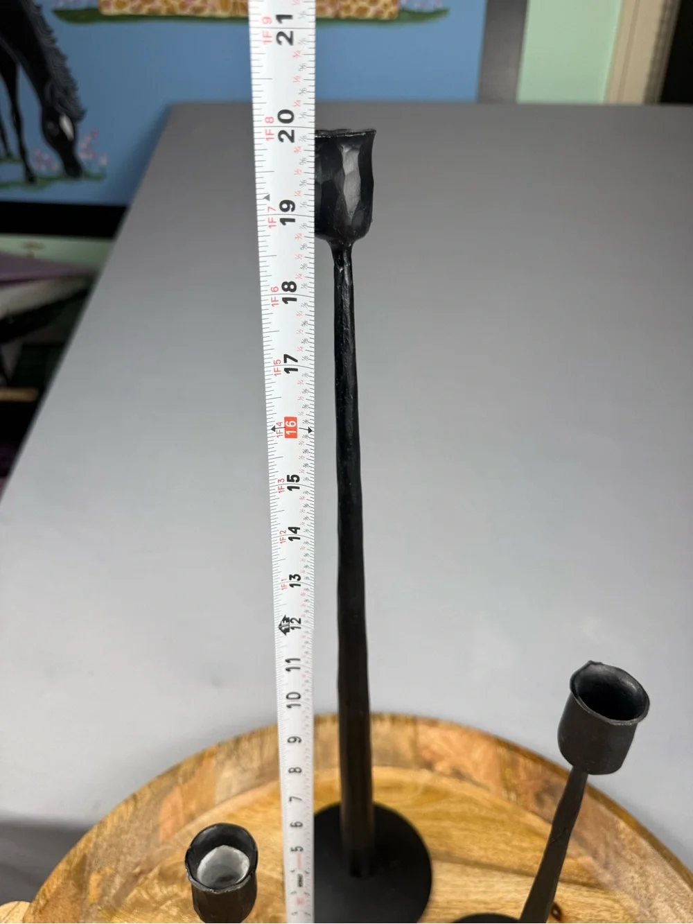 Black Hammered Metal Taper Candle Holders Set of 3 Farmhouse Decor